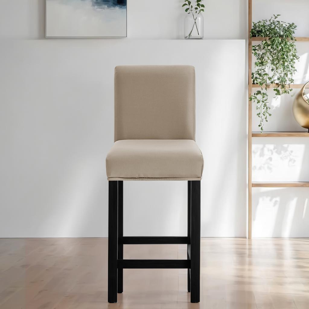 1PC Stool Covers Stretch Short Back Chair Covers Counter Height Chairs Covers for Kitchen Dining Room Cafe Furniture
