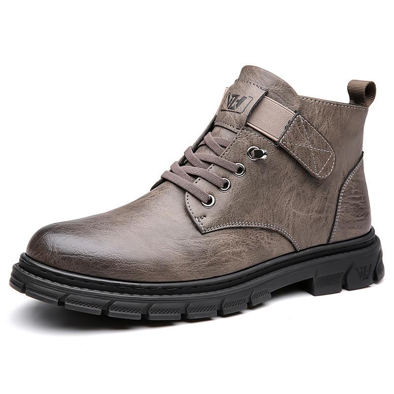

Martin boots men s 2024 autumn and winter velvet cotton shoes high-top men s shoes British snow tooling boots tide 38