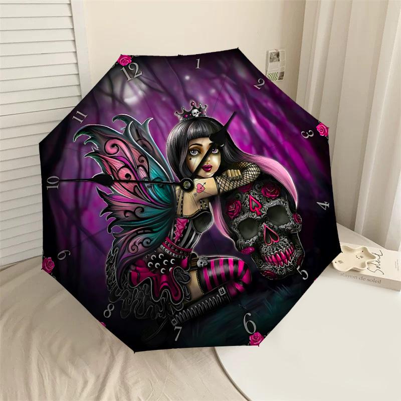 

1PC Fantasy Clock Umbrella-8-Rib Reinforced, Automatic Open, Lightweight & Durable, Cute Fashion Accessory for Outdoor-P74
