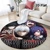 Tokyo Ghoul Runder Teppich Teppich für Wohnzimmer Schlafzimmer Sofa Spielzimmer Dekor Rutschfeste Bodenmatte