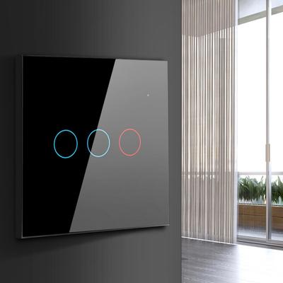 Sensore touch screen Interruttore della luce a LED 100 V-250 V Interruttore tattile a parete intelligente Interruttori della lampada del pannello di controllo in cristallo standard UE