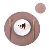 1/4/6 Sets Round PU Leather Placemats and Coaster Set Insulation Mat Oil-Proof Waterproof Table Place Mats for Coffee Blue Green