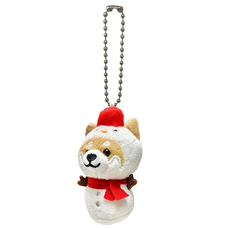 

[LamPlanning] Traveling Mameshiba key ring mascot ball chain back charm cute Fluffy dog Shiba Inu Mameshiba Healing (snowman version)
