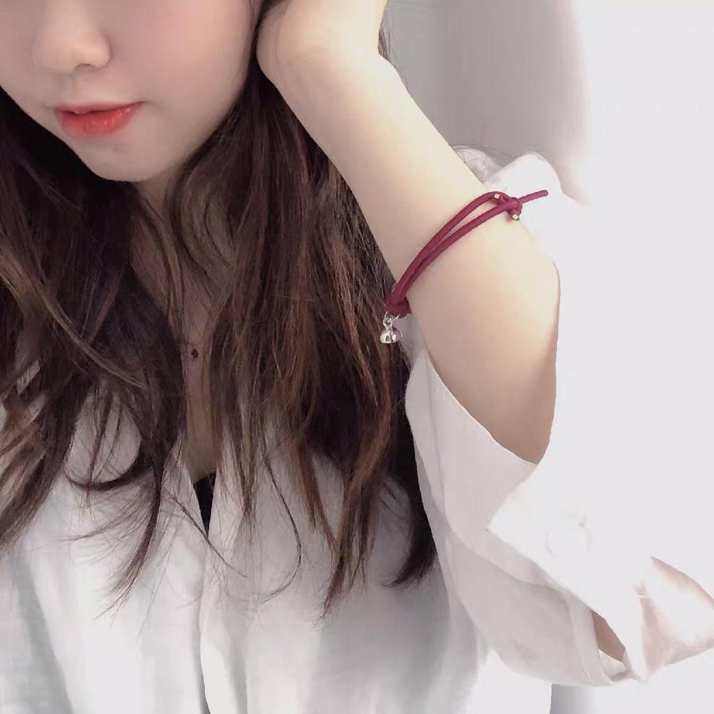 Set de Pulseras de Pareja con Atracción Magnética: Goma trenzada y cuerda roja para regalos de novia/novio.