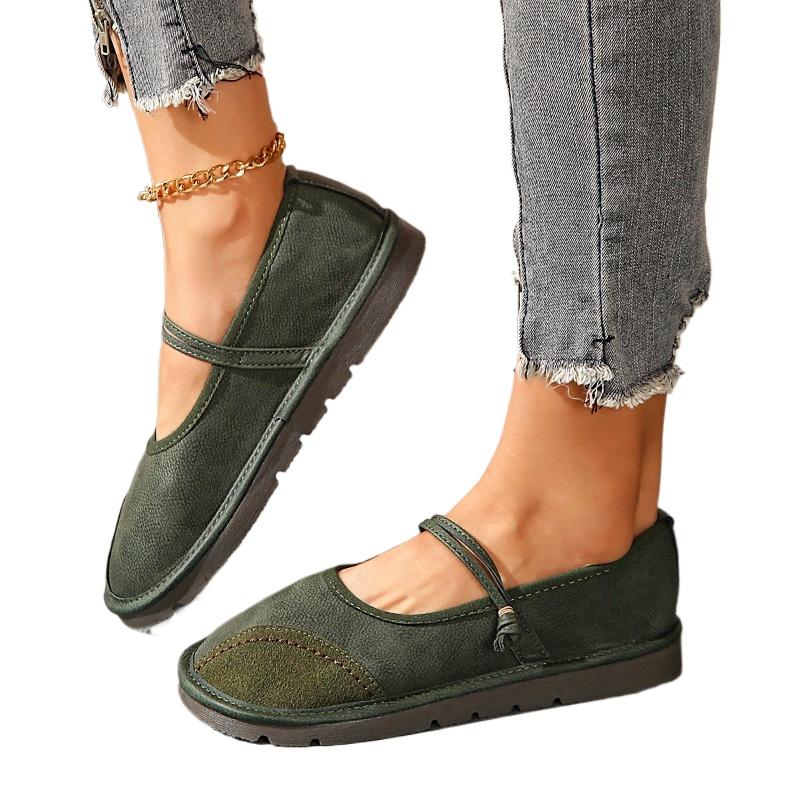 Fashion Women Sneakers Elegant Ethnic Style Loafers Flat Mary Jane Shoes for Women Retro Comfortable Leather Stitching Sneakers Women