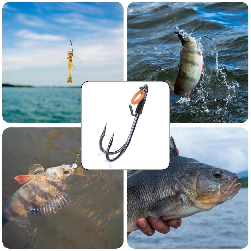 10pcs Professional Fishing Hook High Strengths Fishing Hook Beginner Fishing Gear for Live Shrimp Fishing