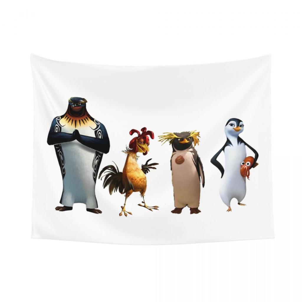 Lustiges Hühnchen Joe Wandteppich Pinguin Surft Hoch Wandteppich Raumdekoration Heimdekoration Studentenwohnheim Wandbehang Banner Hintergrundtuch