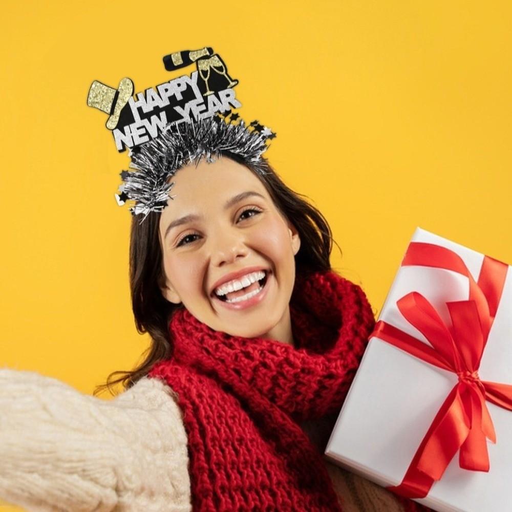 Party Decoration Christmas New Year Headpiece Star/Crown Glitter Hair Hoop  Christmas Supplies