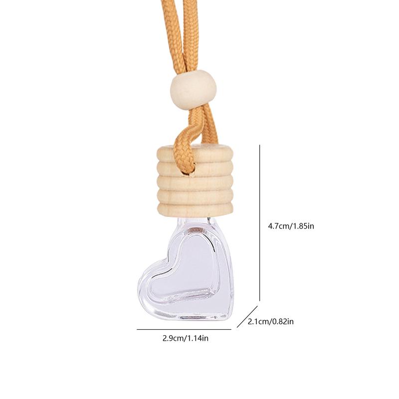 Leere Auto-Diffusorflaschen 6ml Auto-Lufterfrischer Herzförmige Flasche Parfüm Duft Leere Glas Autodekorationen Zubehör