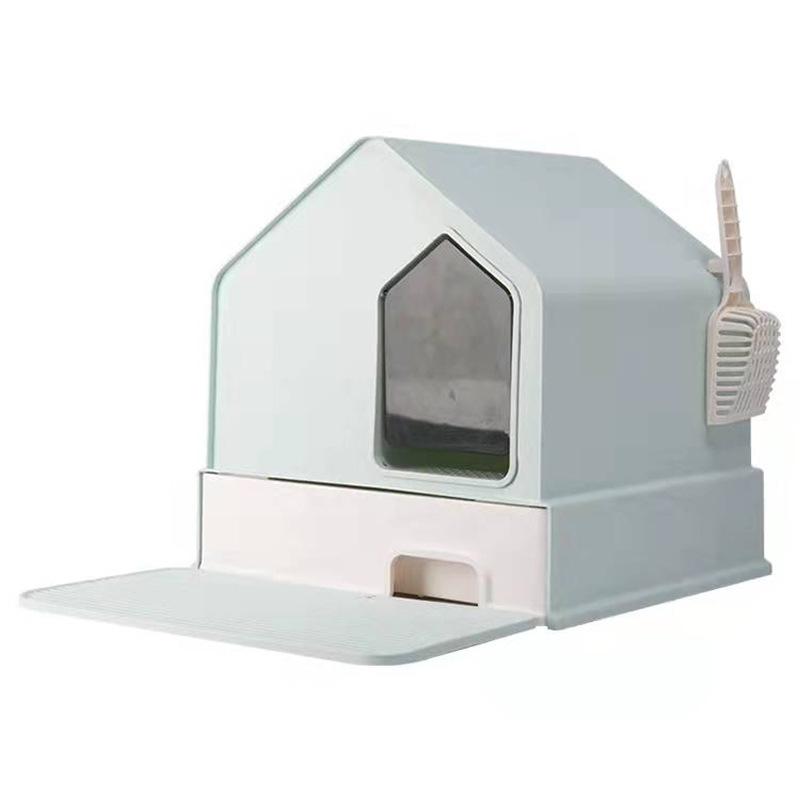 Fully Enclosed Cat Litter Box Channel-type Corridor Anti-belt Sand and Odor-proof Large Pet Toilet Drawer-type Cat Fecal Basin