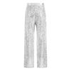 Girls Shiny Sequin Pants High Waist Elastic Waistband Loose Trousers Jazz Dance Performance Trousers