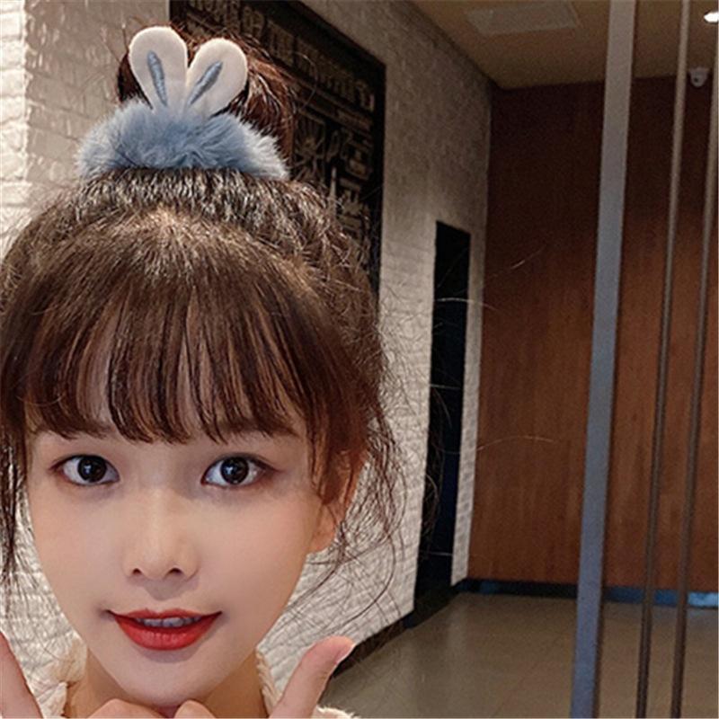 Autumn and Winter Rabbit Ears Fluffy Hair Ring Tied Hair Female Hair Head Rope