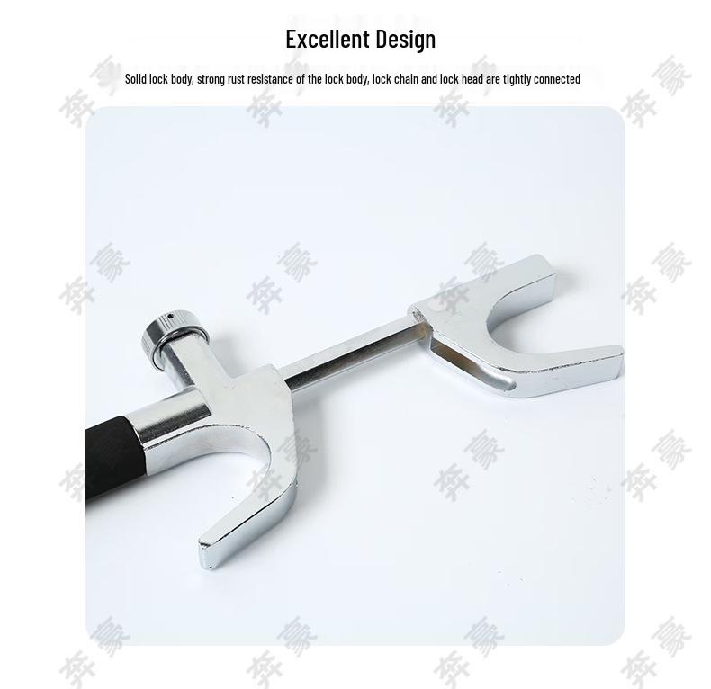 Adjustable Telescopic Anti-Theft Steering Wheel Lock with Window Hammer & Metal U-Lock