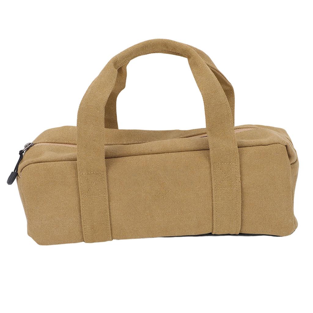 Tent Stake Storage Bag Canvas Portable Handheld Large Capacity Peg Nail Utility Bag for Camping Hiking
