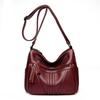 omen's New Korean Retro Genuine Leather Small Square Bag - Solid Color, Versatile Shoulder & Crossbody