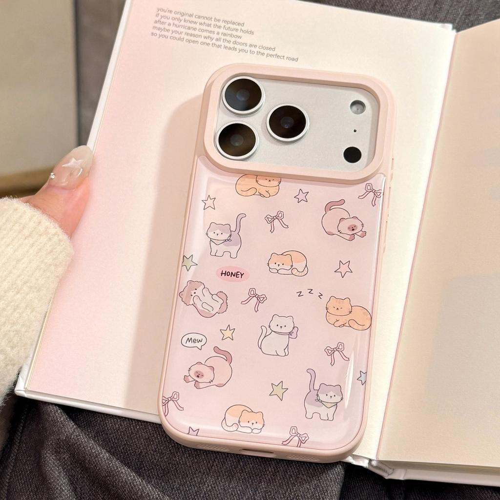 Cat Paradise for Apple 17promax Mobile Phone Case 16 Drops of Glue Powder Cartoon 15 for IPhone13 for Huawei for Samsung