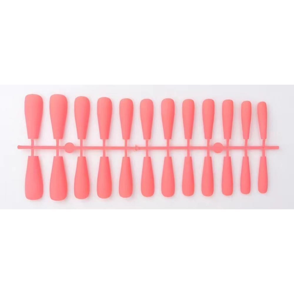24pcs/set DIY Quick Nails Lengthened Ballet Matte T-shaped False Nails Multi-color Strips Finished Wear Manicure