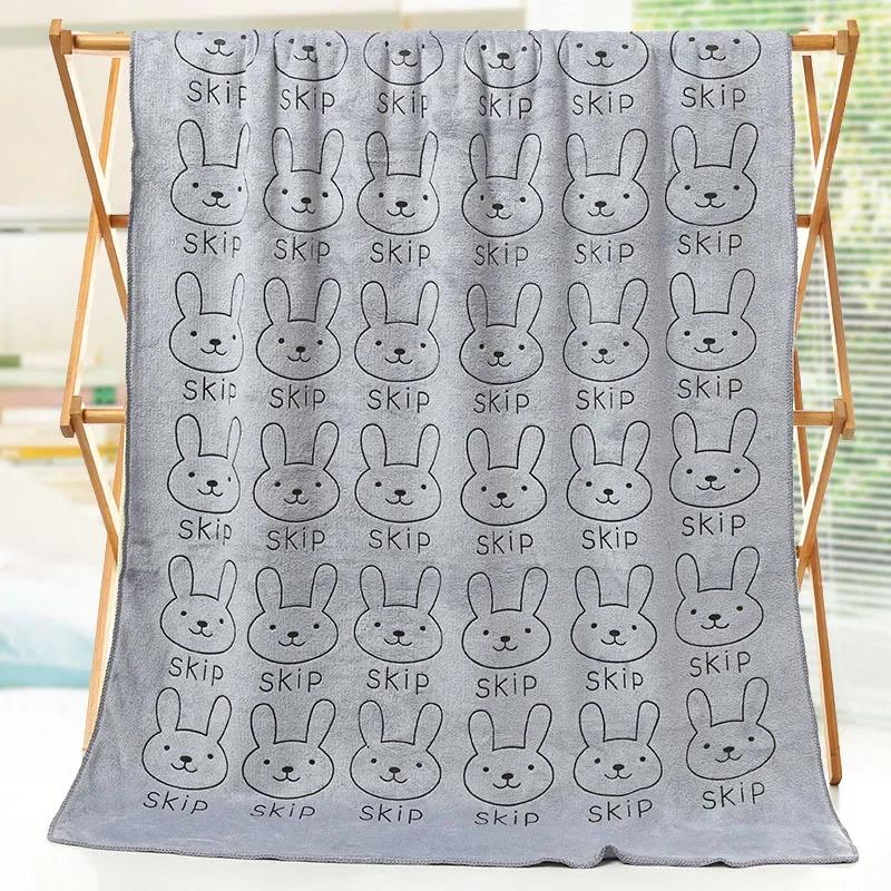 70*140cm Rabbit Microfiber Bath Towel Cute Large Soft Baby Kids Boys Girls Women Towels Beach Swimming Absorbent Wrap Quick Dry