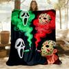 1pc Scream Jason Outdoor Blanket Lightweight Flannel, Soft & Warm, All Season Use for Sofa, Outdoor, Camping, Living Room, Office, Chair