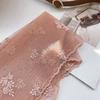Versatile Retro Women's Lace Scarf Long Korean Version Sunscreen Shawl Floating Embroidery Flower Solid Color Silk Scarf