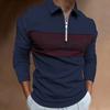 Men's Polo Shirt Autumn and Winter New Digital Printing T-shirt Casual Retro Long-sleeved Sweatshirt
