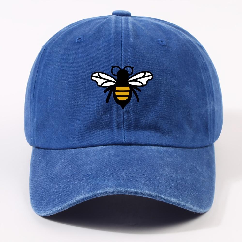 Fashionable Bee Patterned Baseball Cap for Both Men and Women, Casual Street Style Retro Duckbill Cap, Outdoor Travel and Hiking