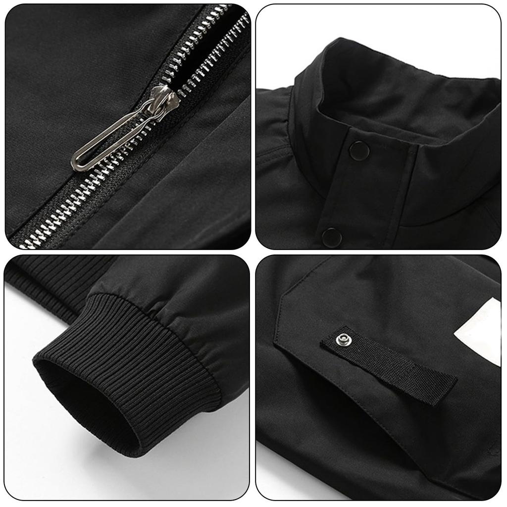 Mens Casual Outdoor Pocket Solid Color Fashion Jacke