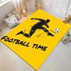"Yellow Football Time Carpet with Soccer Player Graphic Design" Suitable for Use As an Anti-slip for Living Room Bedroom Sofas