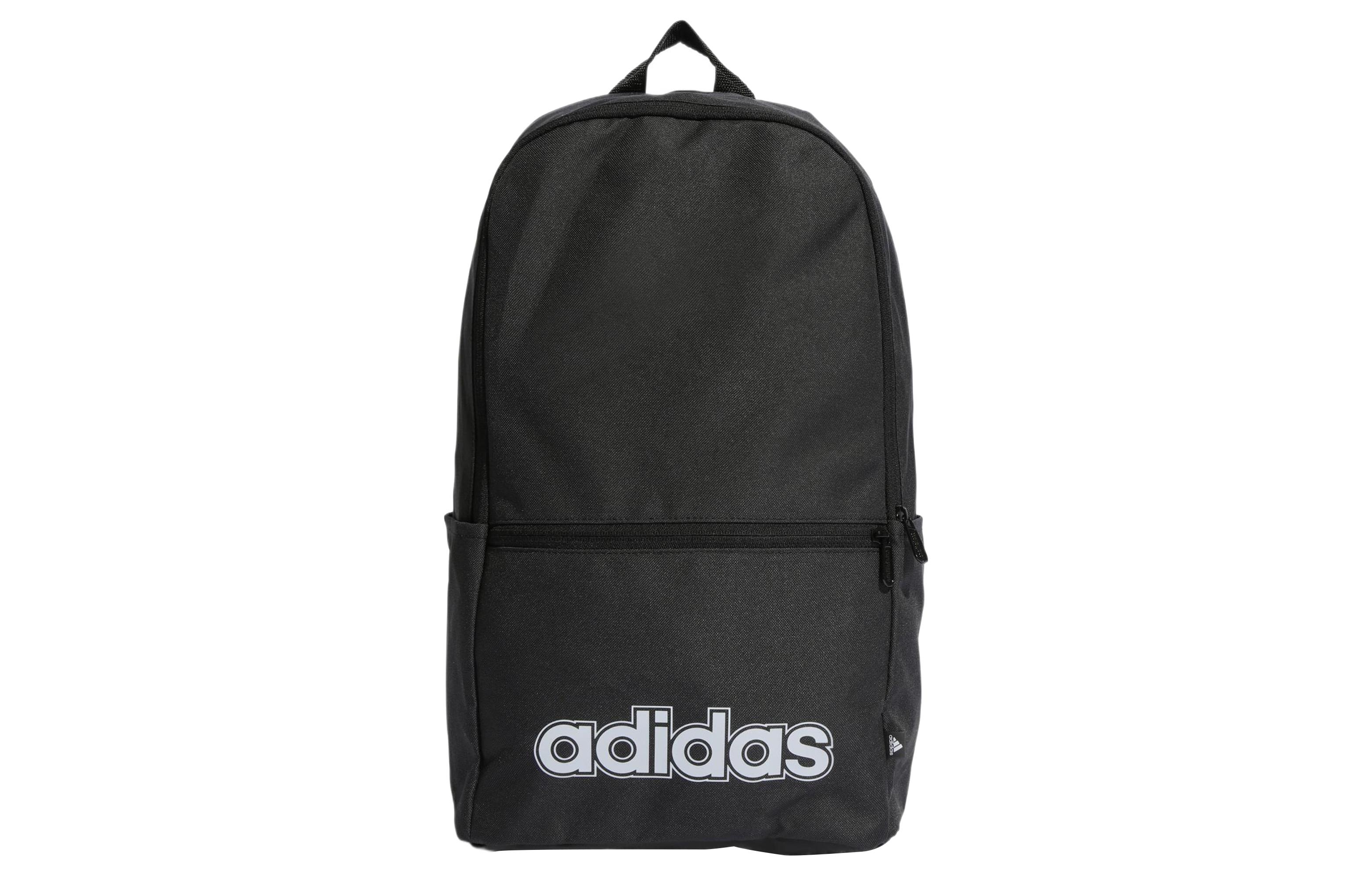 Adidas Recycled Polyester Plain Weave Fabric Backpack Regular Unisex Black HT4768 Black