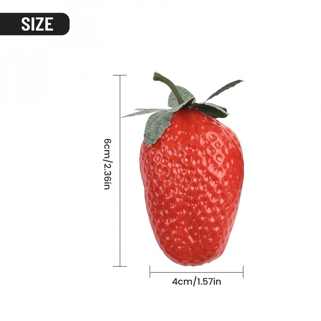 20PCS Artificial Strawberry Lifelike Fake Fruit For Display Table Decorations