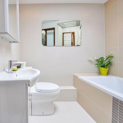 Self-adhesive Acrylic Mirror Wall Stickers Oval Rectangle Reflective Glass Decals Bathroom Dedroom Decoration