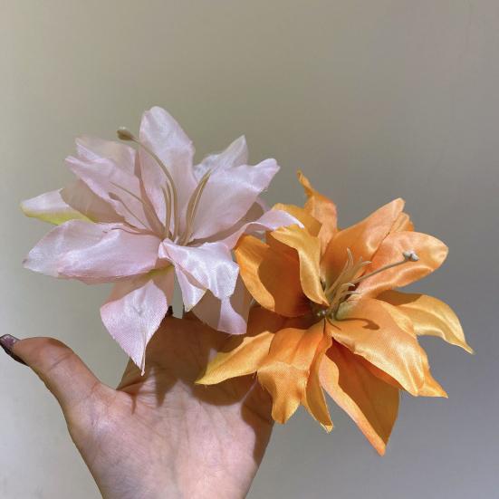 1 Pair Women Hair Clips Large Flower Decor Side Hair Pins No Hair Damage Hairpins Non-fade Hair Accessory