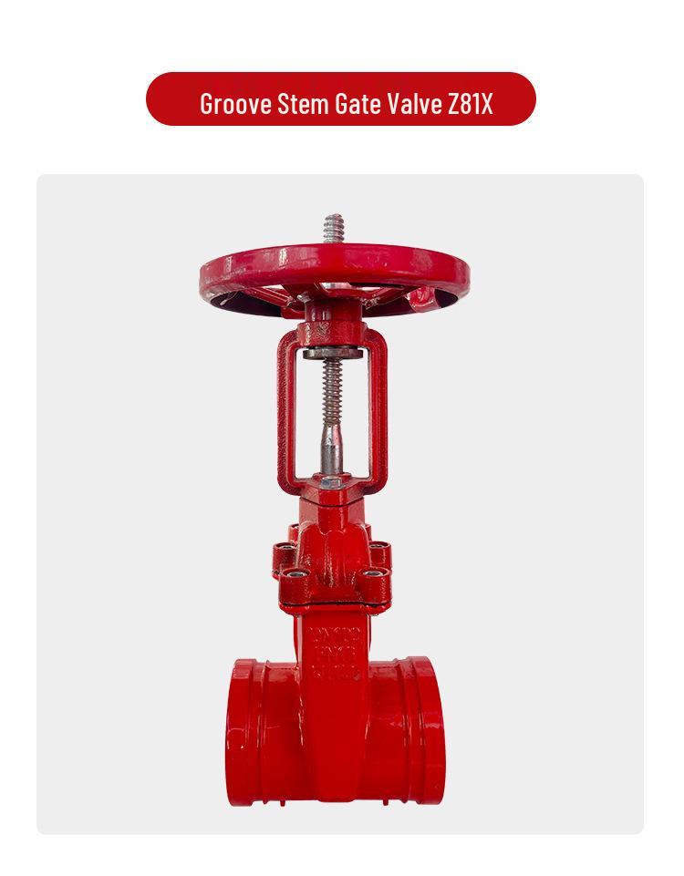 Z85X Groove Hidden Stem Gate Valve: Manual Ductile Iron Gate Valve with Exposed Stem and Firefighting Elastic Seat Seal.