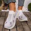 Fashion Women's Casual Shoes Round Toe Flying Mesh One Kick Large Size Shoes Women Leisure Breathable All-match 2025 Zapatillas De Mujer