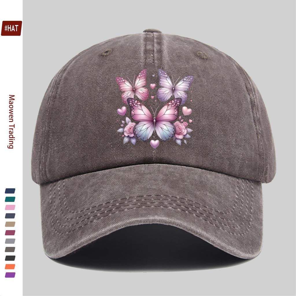 pc Fashion Butterfly Pattern Printed Baseball Cap Comfortable Trendy Sports Decor Hat Trendy Lightweight Accessory Adjustabl