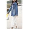 Chemise en jean style rétro Hong Kong pour femme - Automne/Hiver 2026, Coupe décontractée ample, Amincissante, Vêtement d'extérieur polyvalent à manches longues