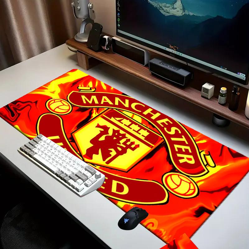 Flaming Manchester Crest Mouse Pad Office Desk Mat, Gaming Mouse Pad Mousepad, Keyboard pad,Heavy-Duty Non-Slip Rubber Backing, Gift
