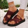 Women's Breathable Mesh Slip-On Sandals, Flat Slippers with Lightweight EVA Foam Sole