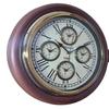 Brass Nautical Wood 5 Time Wall Clock World Clock for Home Office Decor Gift Item 40.64 Cm