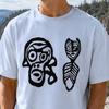 Neolithic Fisherman T-Shirt, Petroglyph Tee, Ancient Siberian Rock Art, Unisex Heritage Graphic Shirt