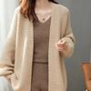 French Vintage Mid Long Coat Autumn Winter Chunky Loose Commute Sweater Women Knit Cardigan
