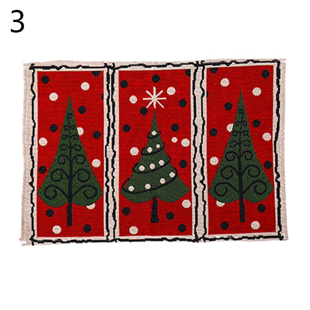 Insulation Christmas Table Mats Placemat Ornament Crossweave Woven Plate Mats Christmas Placemat