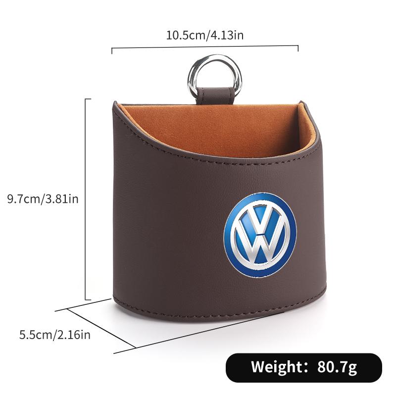 WET1 Car Air Vent Pocket Storage Box Nappa Leather Vent Hanging Organizer For Volkswagen VW Golf 4 5 6 7 Polo Jetta Sagitar Magotan
