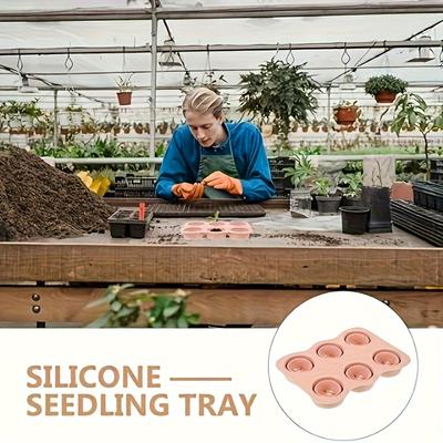 Miniaturní silikonový klíčící tác na rostliny 1 ks Opakovaně použitelný startér pro růst pokojových zelených rostlin Růžový reprodukční tác