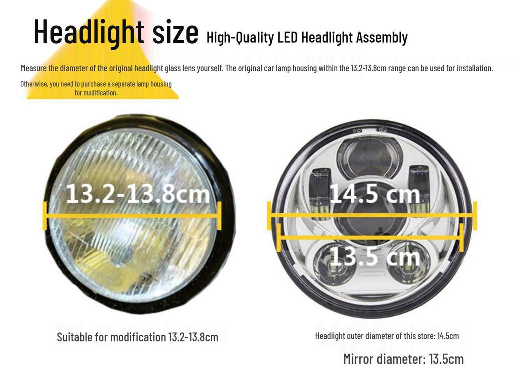 5.75" LED Headlight for Harley X48, XL883R/L 750, Dyna, Benelli 400 Motorcycles & Scooters - Off-road Compatible