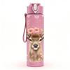 1PC Floral Deer Pattern 750ml Color Plastic Sports Water Bottle Leakproof Flip Straw Lid Suitable for Sports Office Home Use
