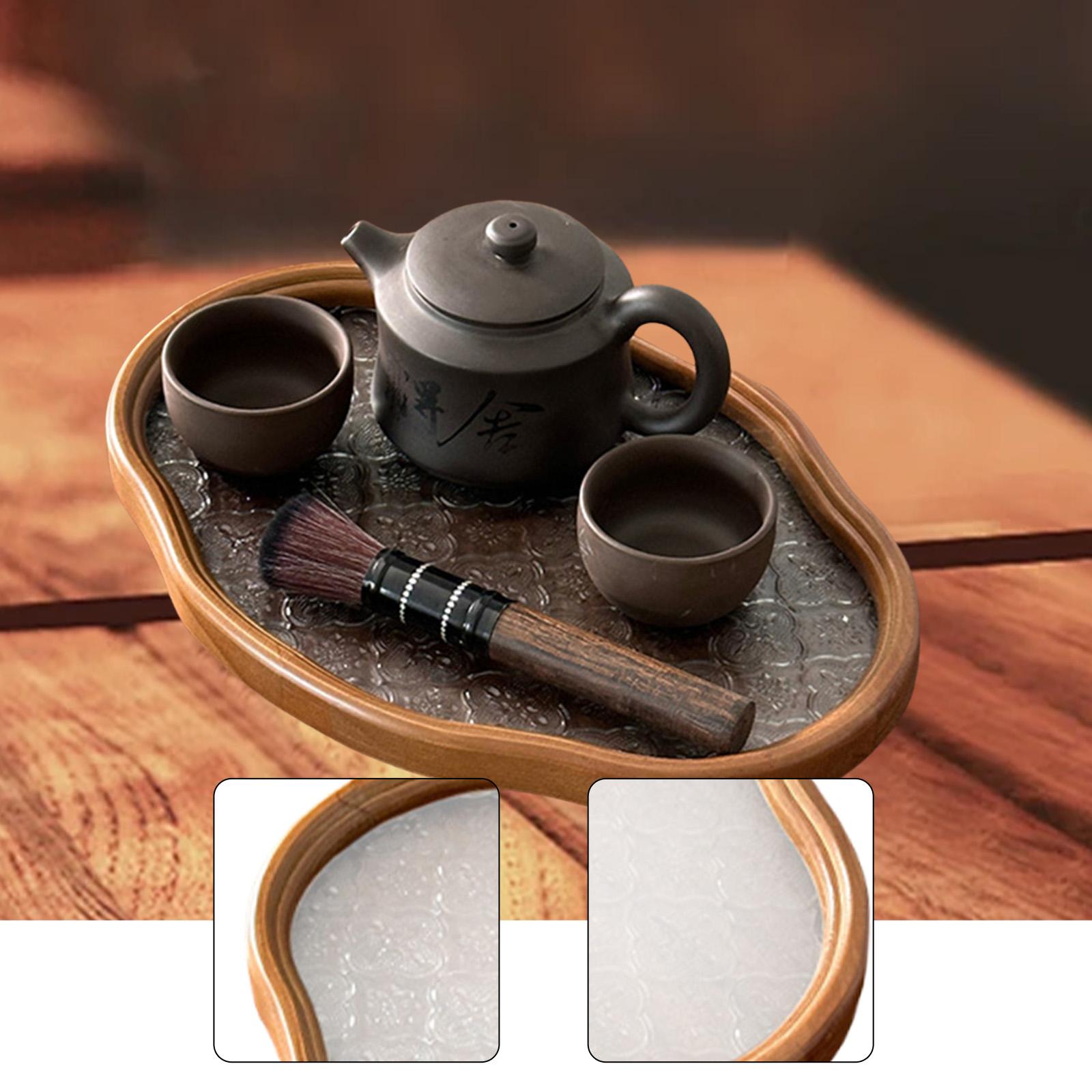 

Decorative Serving Tray Tea Tray Wood Glass Retro Vintage Multipurpose for Home Kitchen Breakfast Countertop Coffee Table коричневый