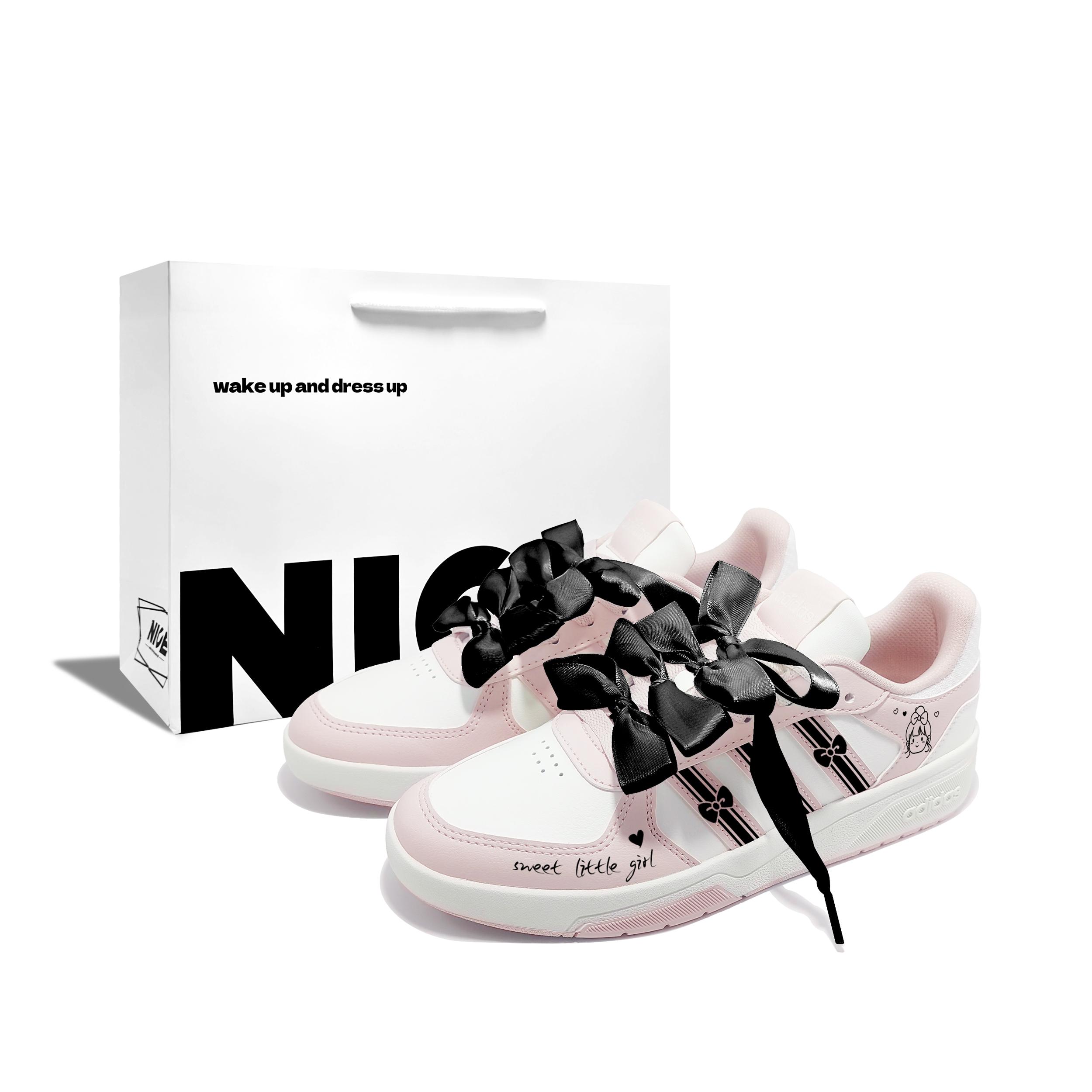 

Adidas COURTBEAT Pink Girl R Synthetic Leather, Leather Low top Skateboard Shoes Unisex Pink KI6785(Team1002--BOX) 35⅔