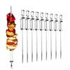 Barbecue Skewers Stainless Steel Roasting Sticks BBQ Accessories for Camping Grill Cooking