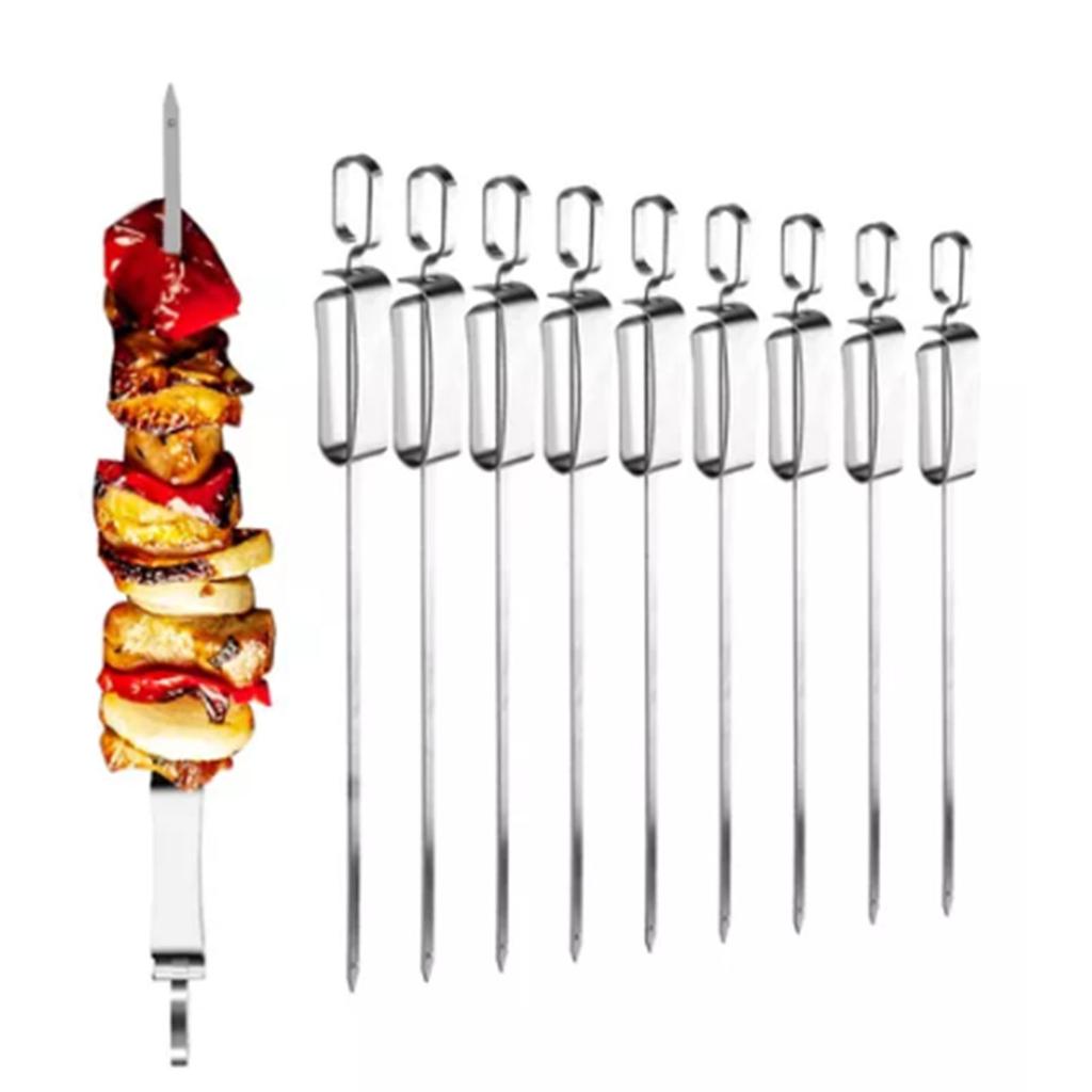 Barbecue Skewers Stainless Steel Roasting Sticks BBQ Accessories for Camping Grill Cooking